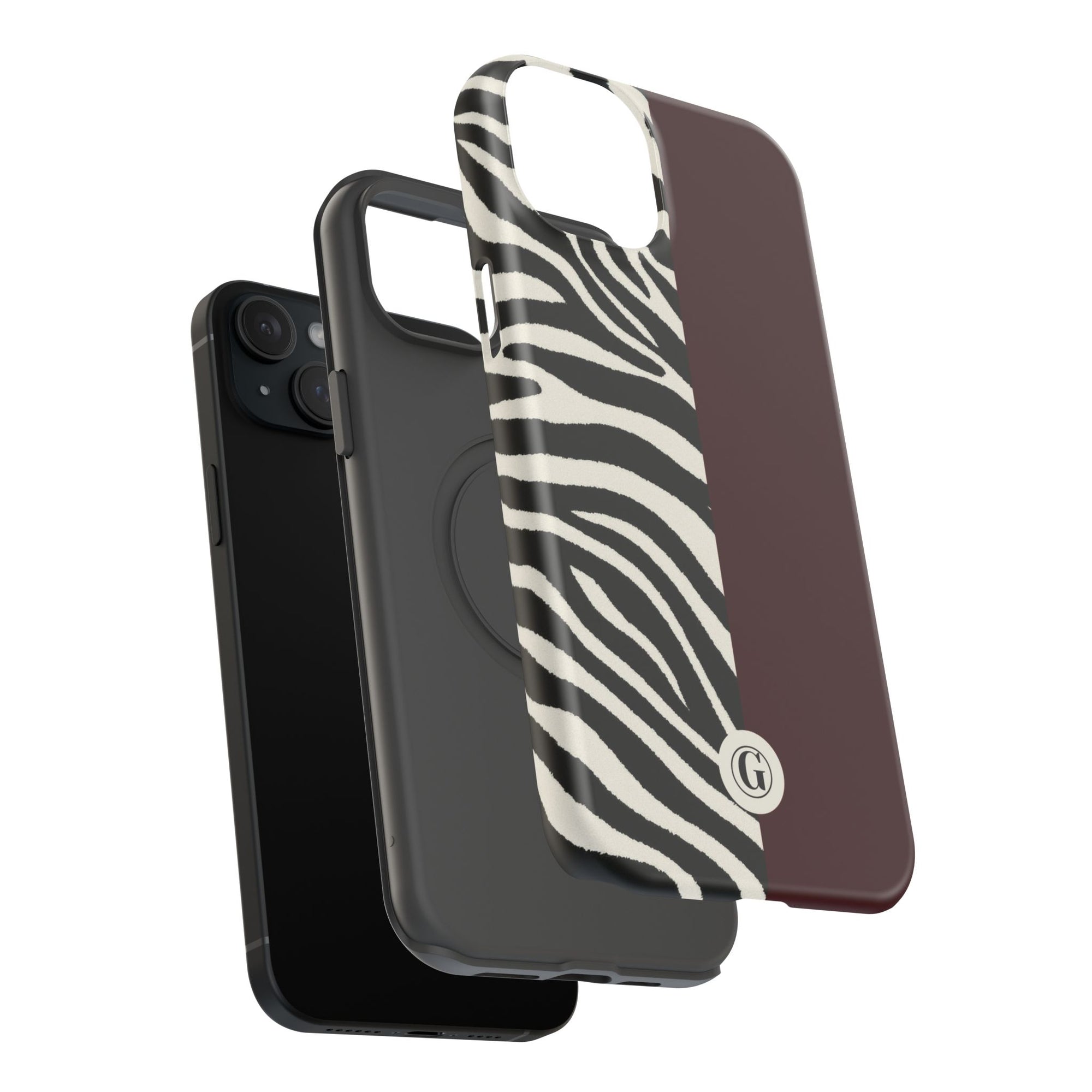 Zebra Print x Burgundy Phone Case