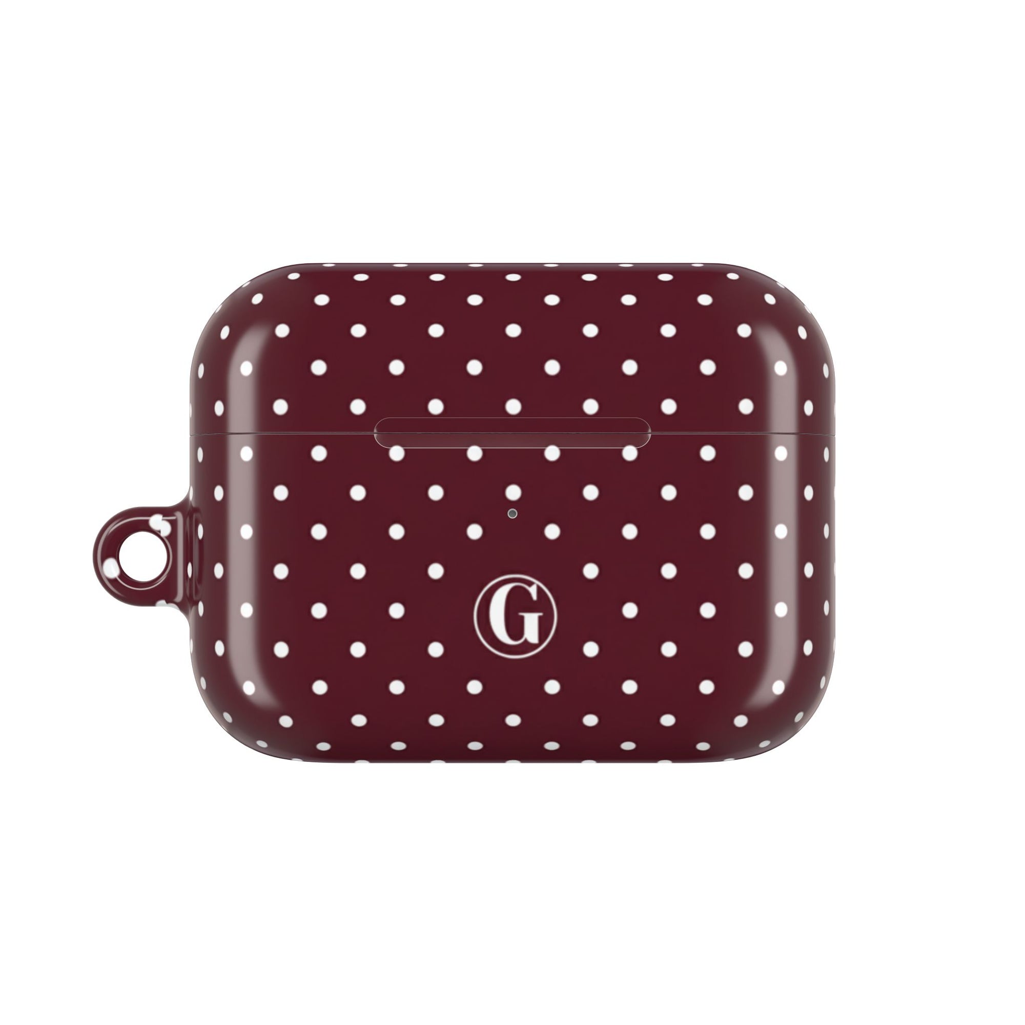Burgundy Polka Dot AirPod Case