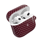 Burgundy Polka Dot AirPod Case