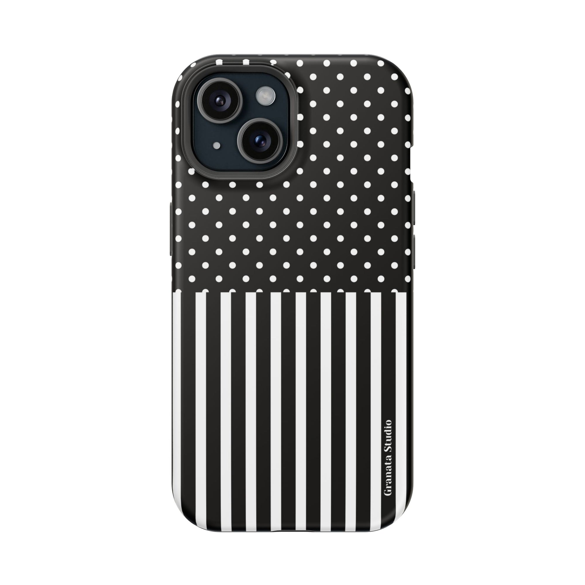 B&W Polka Dots x Stripes Phone Case
