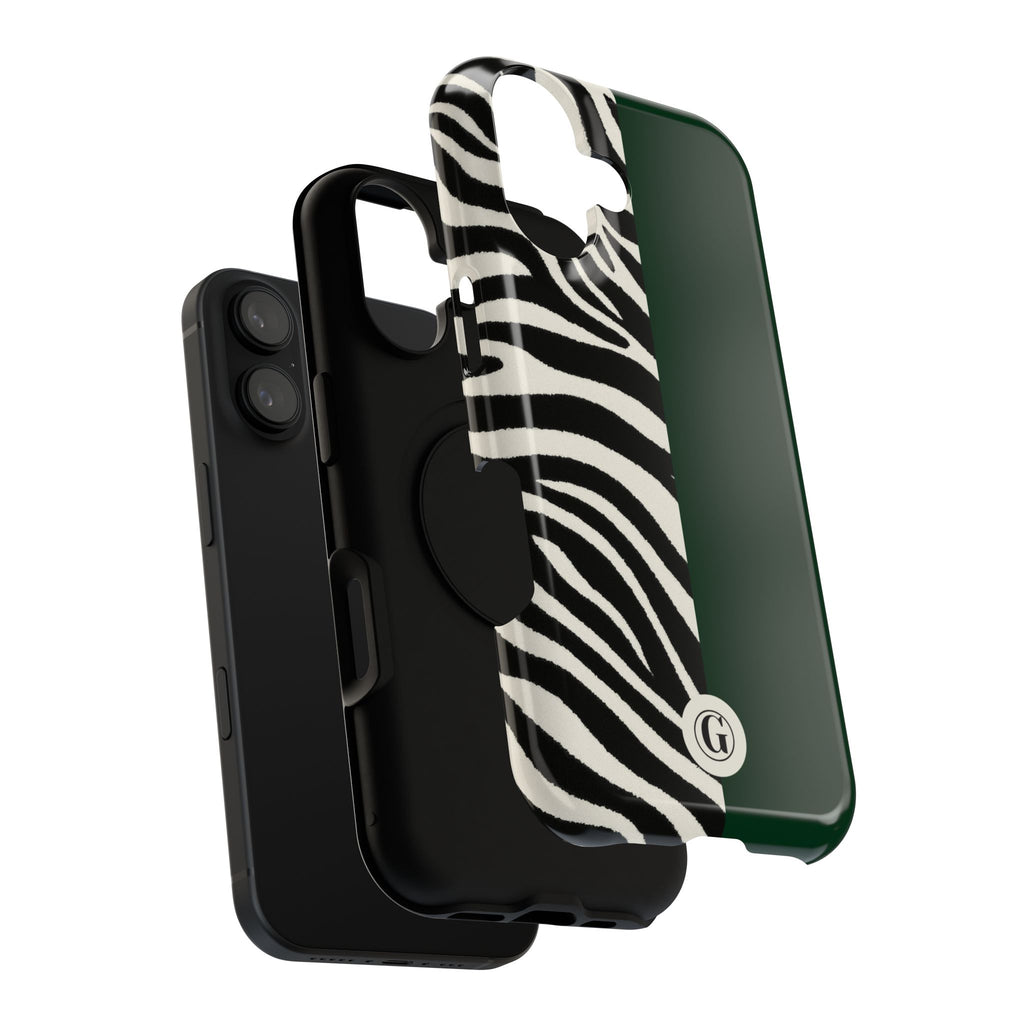 Zebra Print x Emerald Green Phone Case