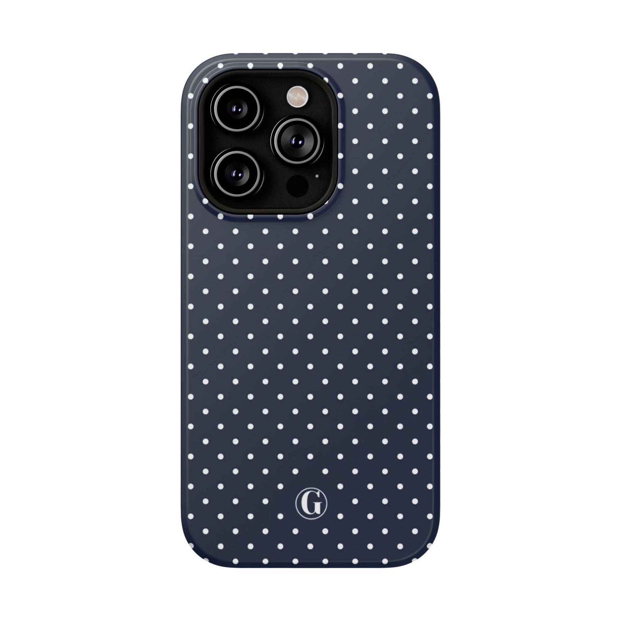 Navy Blue Polka Dots Phone Case