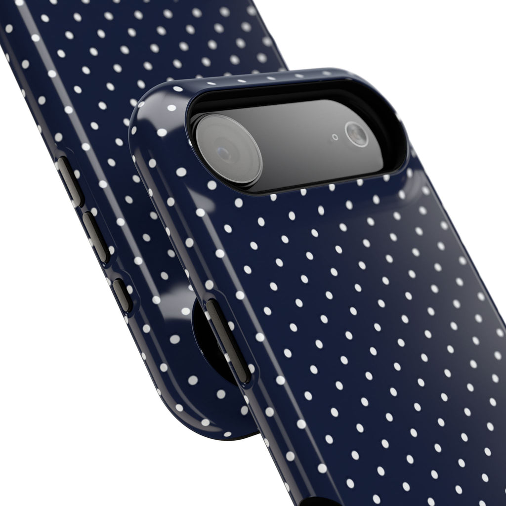 Navy Blue Polka Dots Phone Case