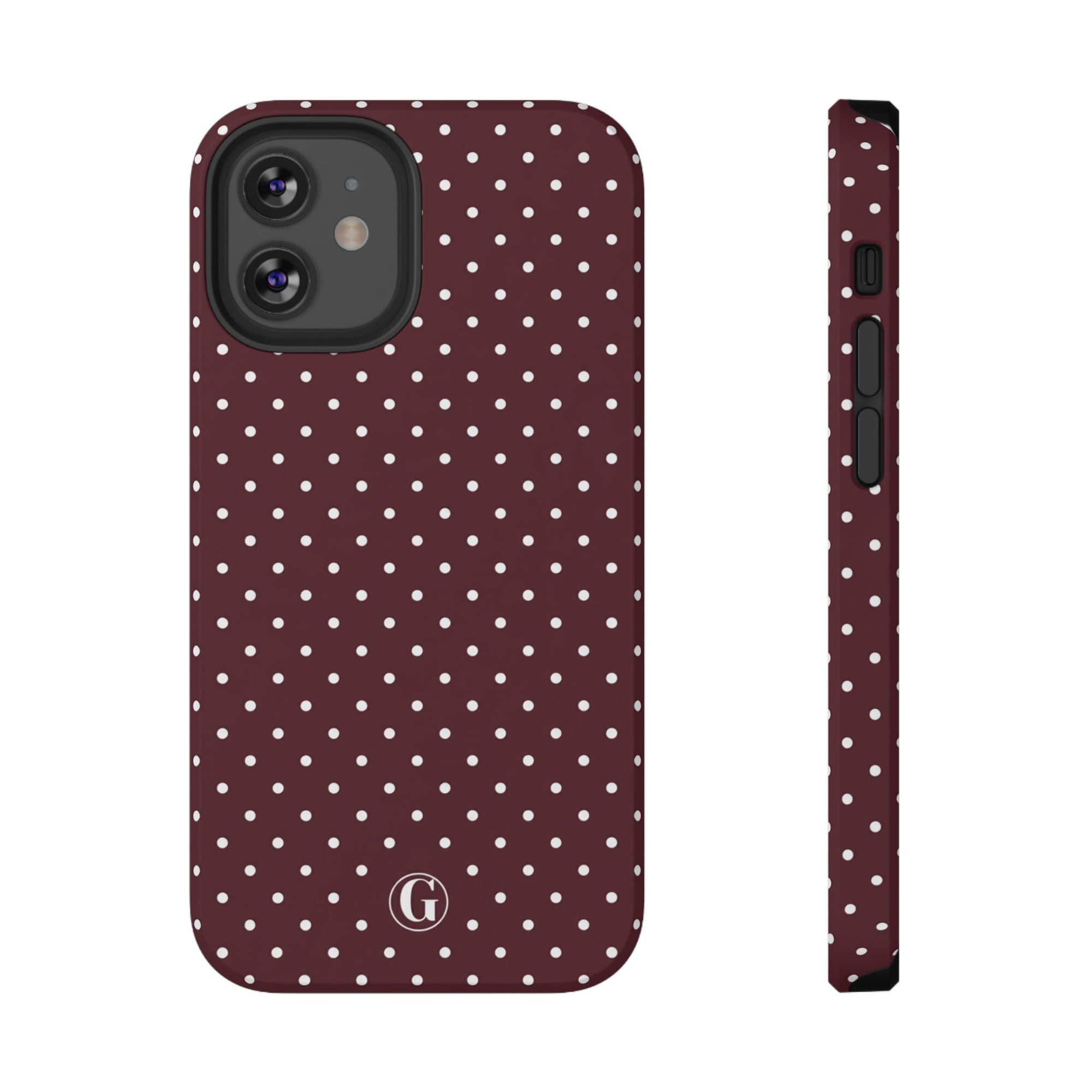 Burgundy Polka Dots Phone Case