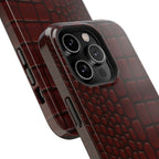 Burgundy Crocodile Print Phone Case