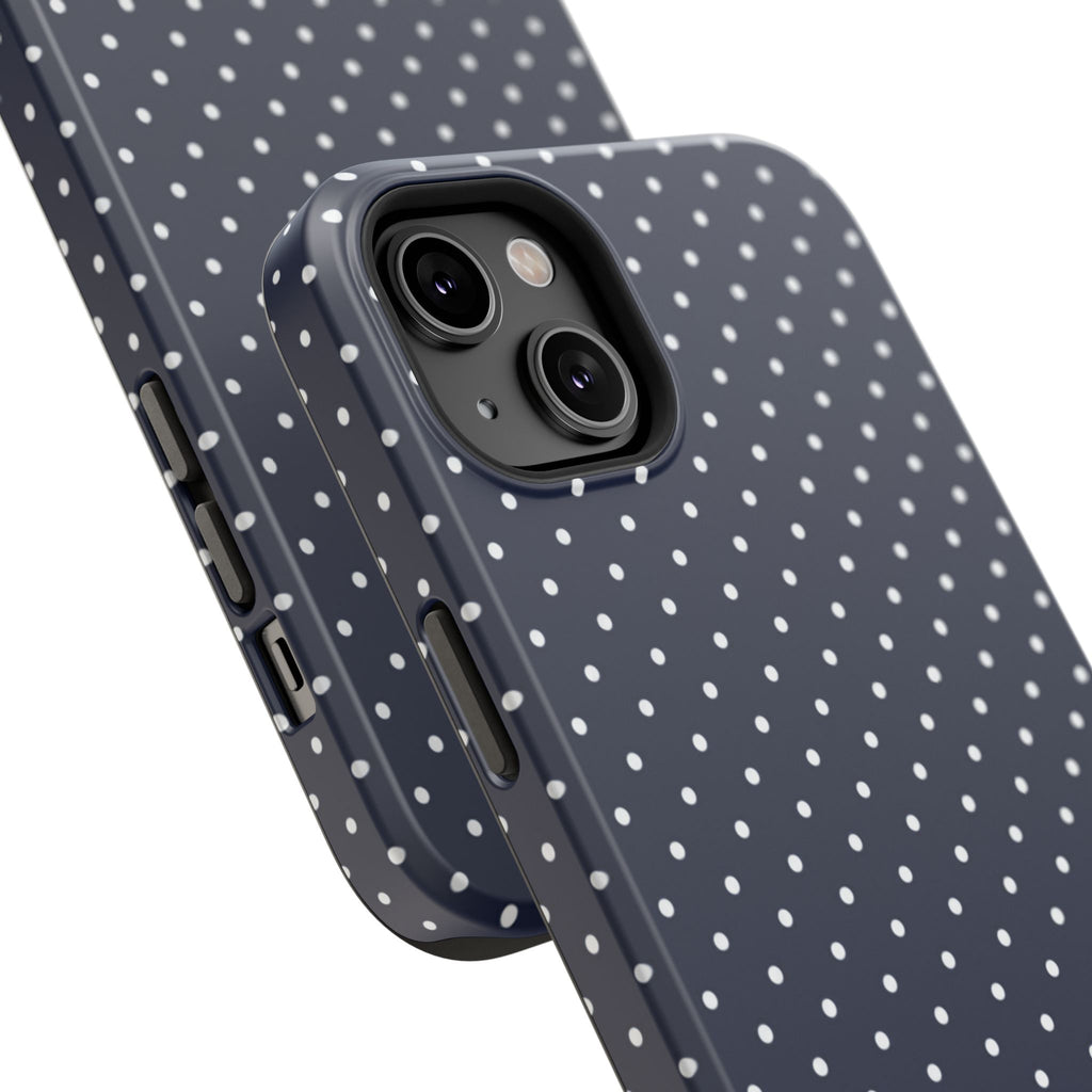 Navy Blue Polka Dots Phone Case