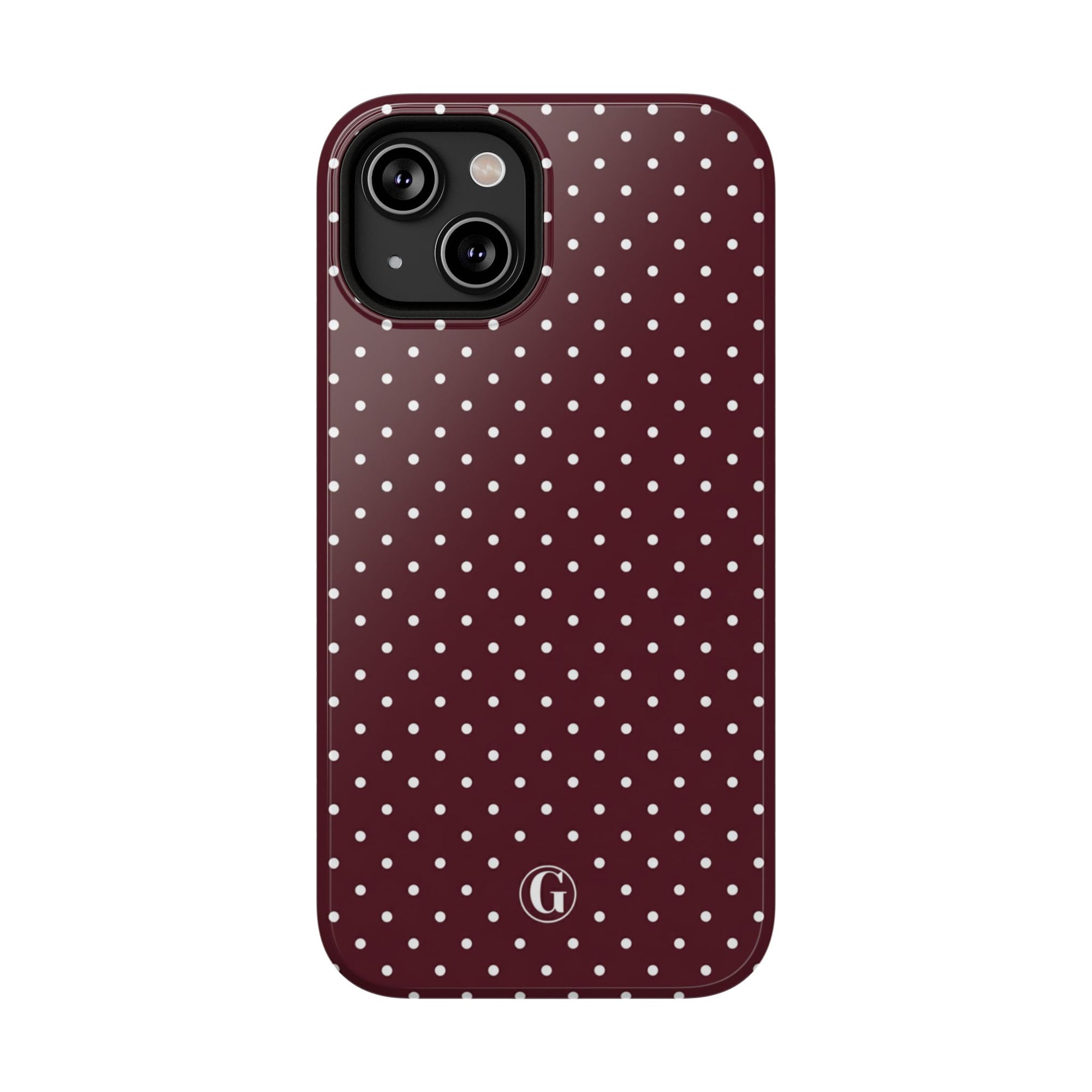 Burgundy Polka Dots Phone Case