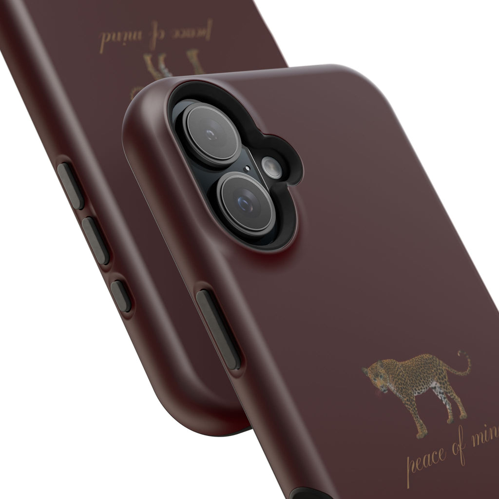 Burgundy 'Peace of Mind' Panther Phone Case