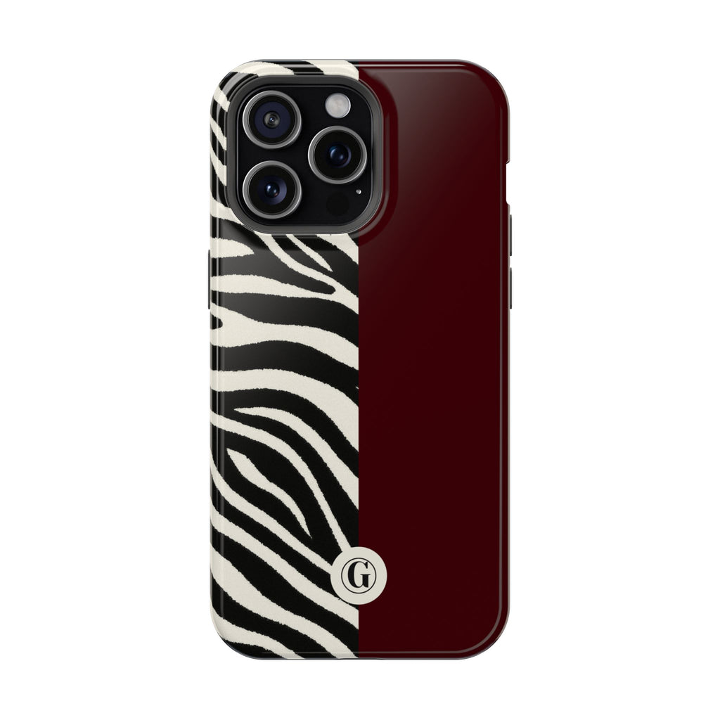 Zebra Print x Burgundy Phone Case