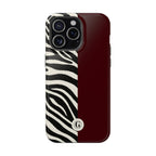 Zebra Print x Burgundy Phone Case