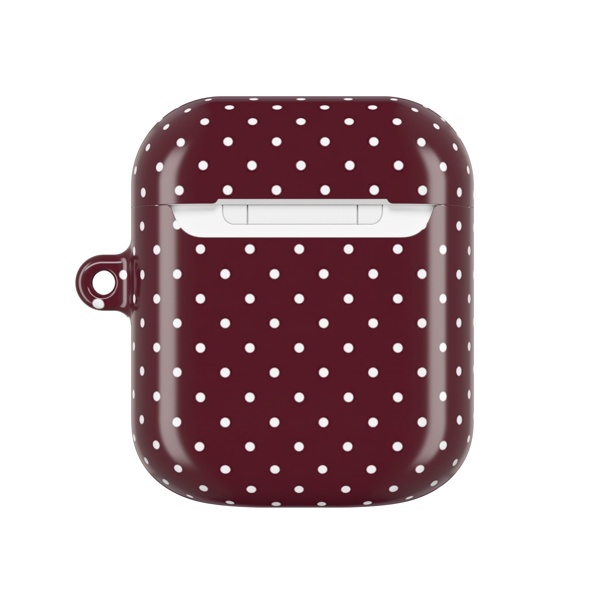Burgundy Polka Dot AirPod Case