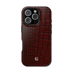 Burgundy Crocodile Print Phone Case