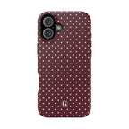 Burgundy Polka Dots Phone Case