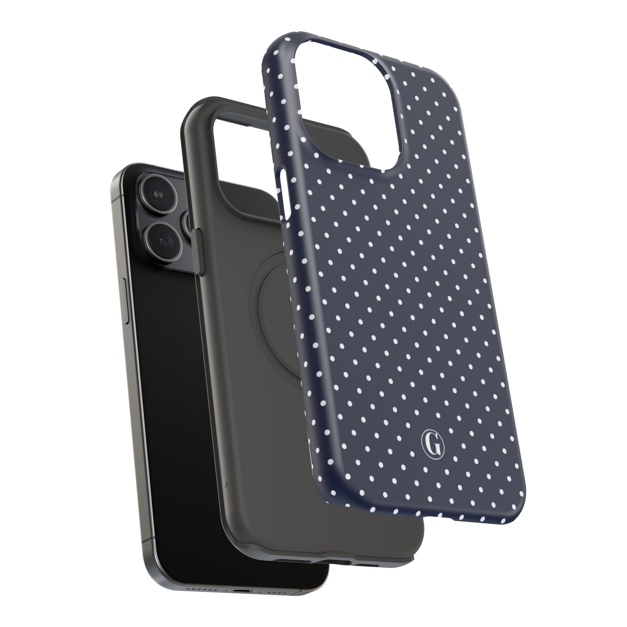 Navy Blue Polka Dots Phone Case