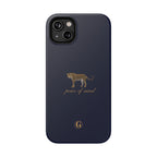 Navy Blue 'Peace of Mind' Panther Phone Case