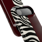 Zebra Print x Burgundy Phone Case