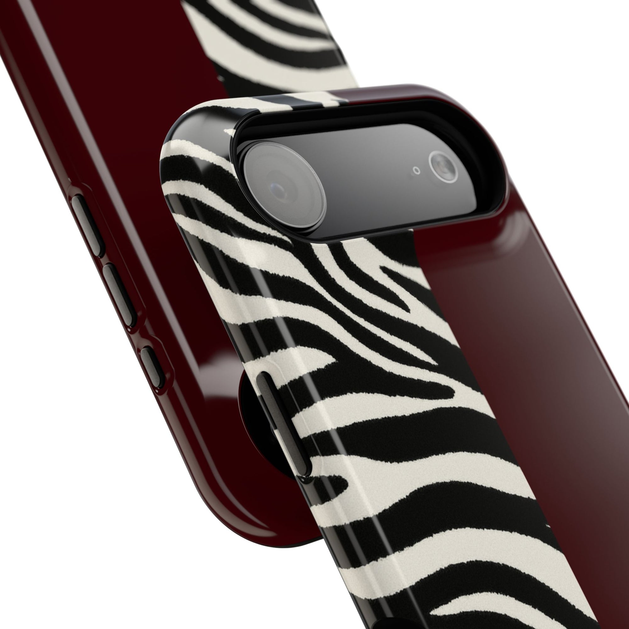 Zebra Print x Burgundy Phone Case