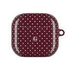 Burgundy Polka Dot AirPod Case