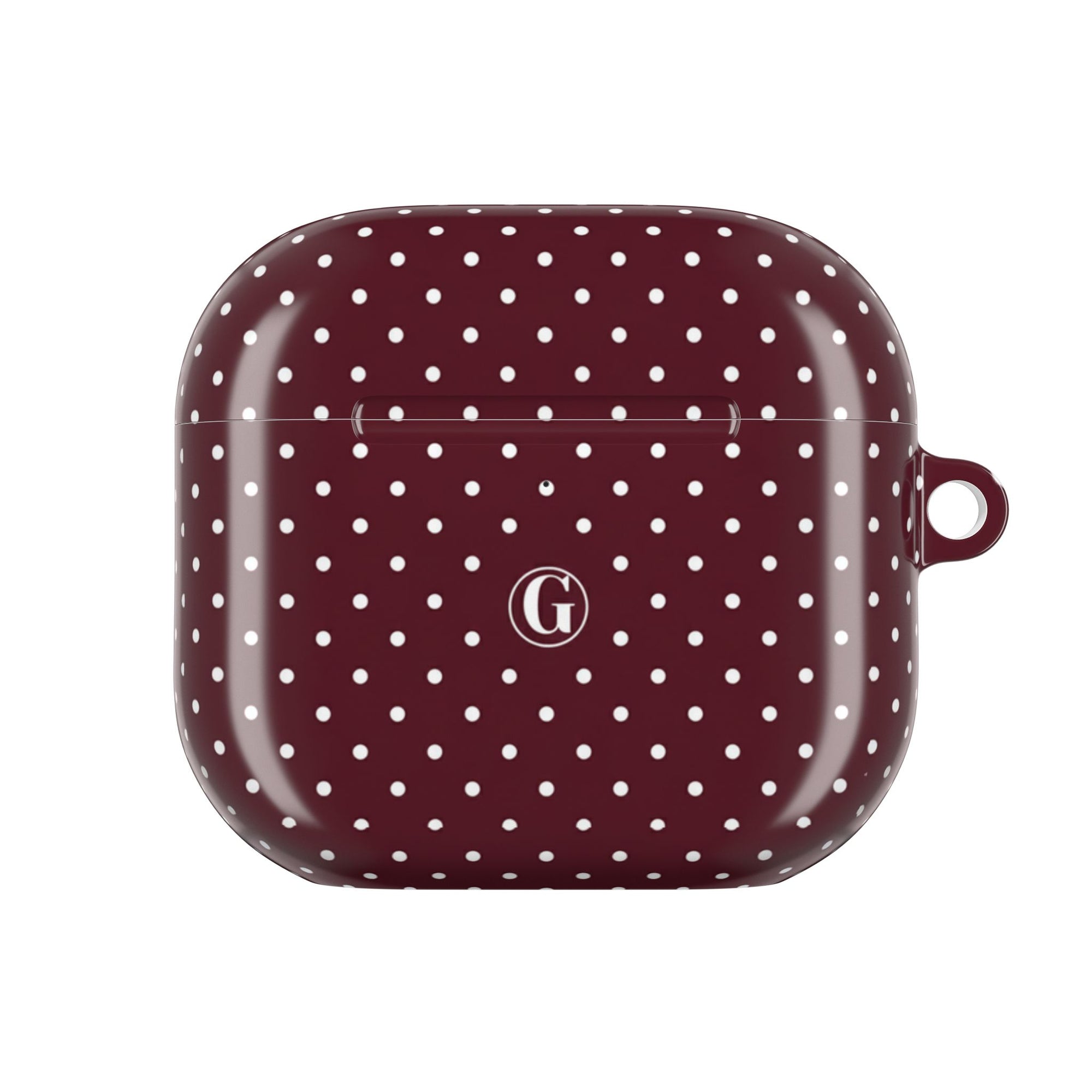 Burgundy Polka Dot AirPod Case