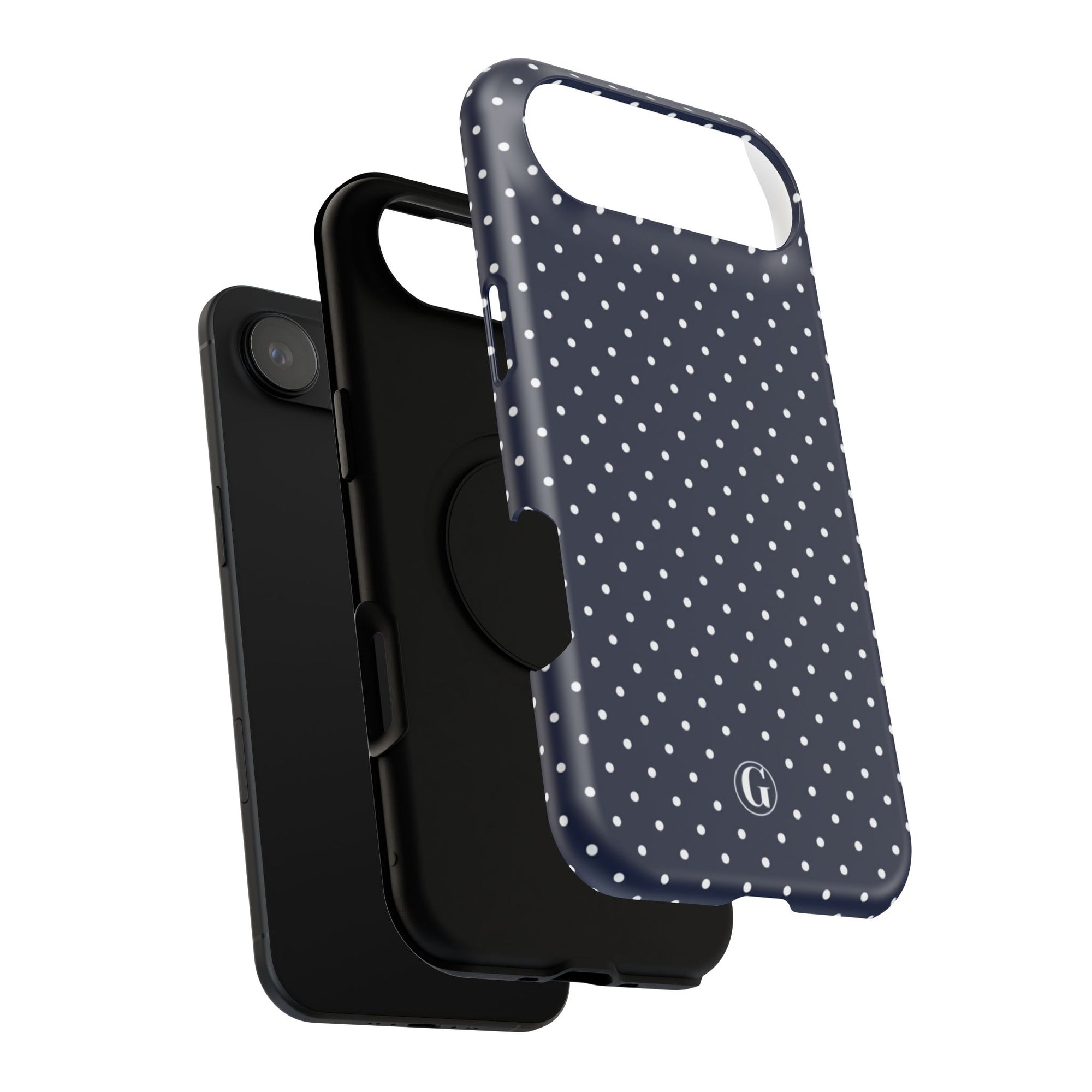 Navy Blue Polka Dots Phone Case