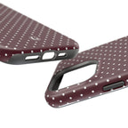 Burgundy Polka Dots Phone Case