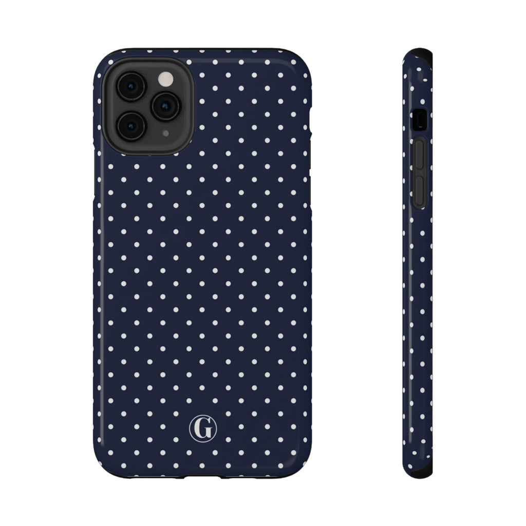 Navy Blue Polka Dots Phone Case