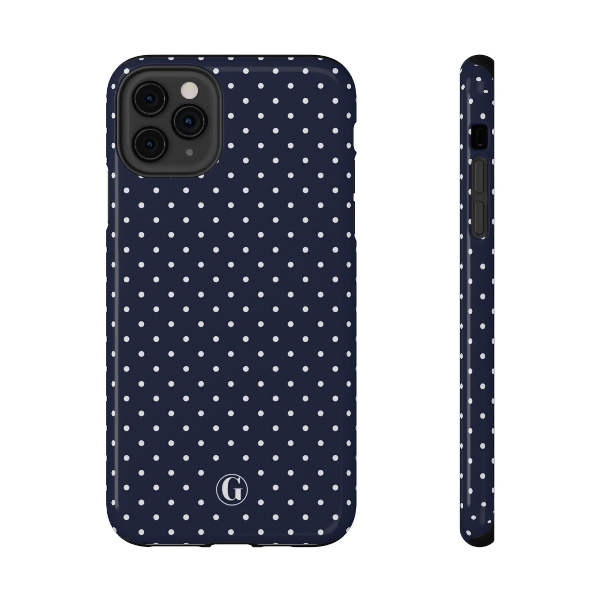 Navy Blue Polka Dots Phone Case