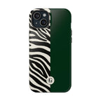 Zebra Print x Emerald Green Phone Case