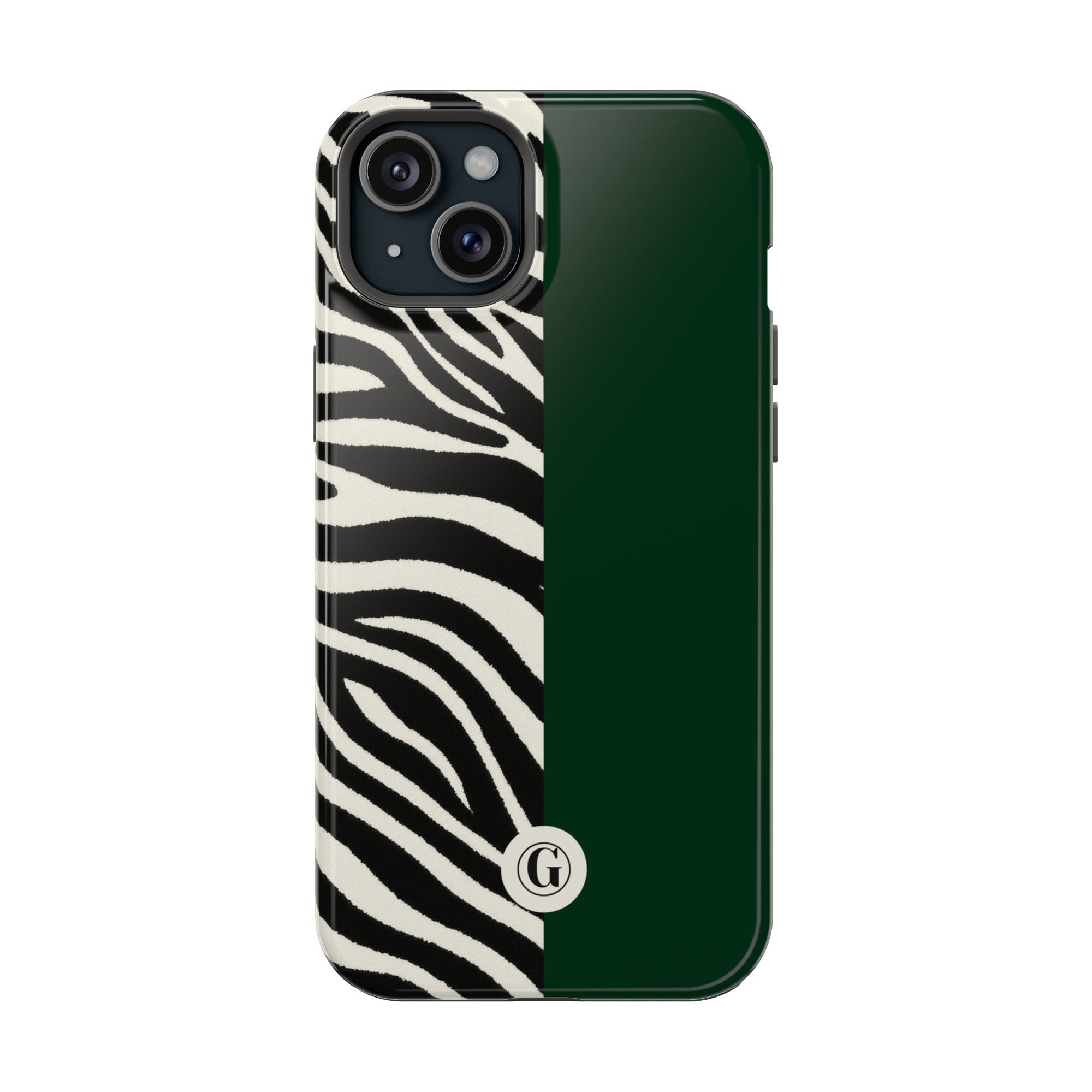 Zebra Print x Emerald Green Phone Case