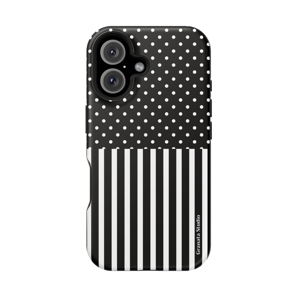 B&W Polka Dots x Stripes Phone Case