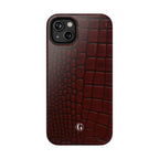 Burgundy Crocodile Print Phone Case