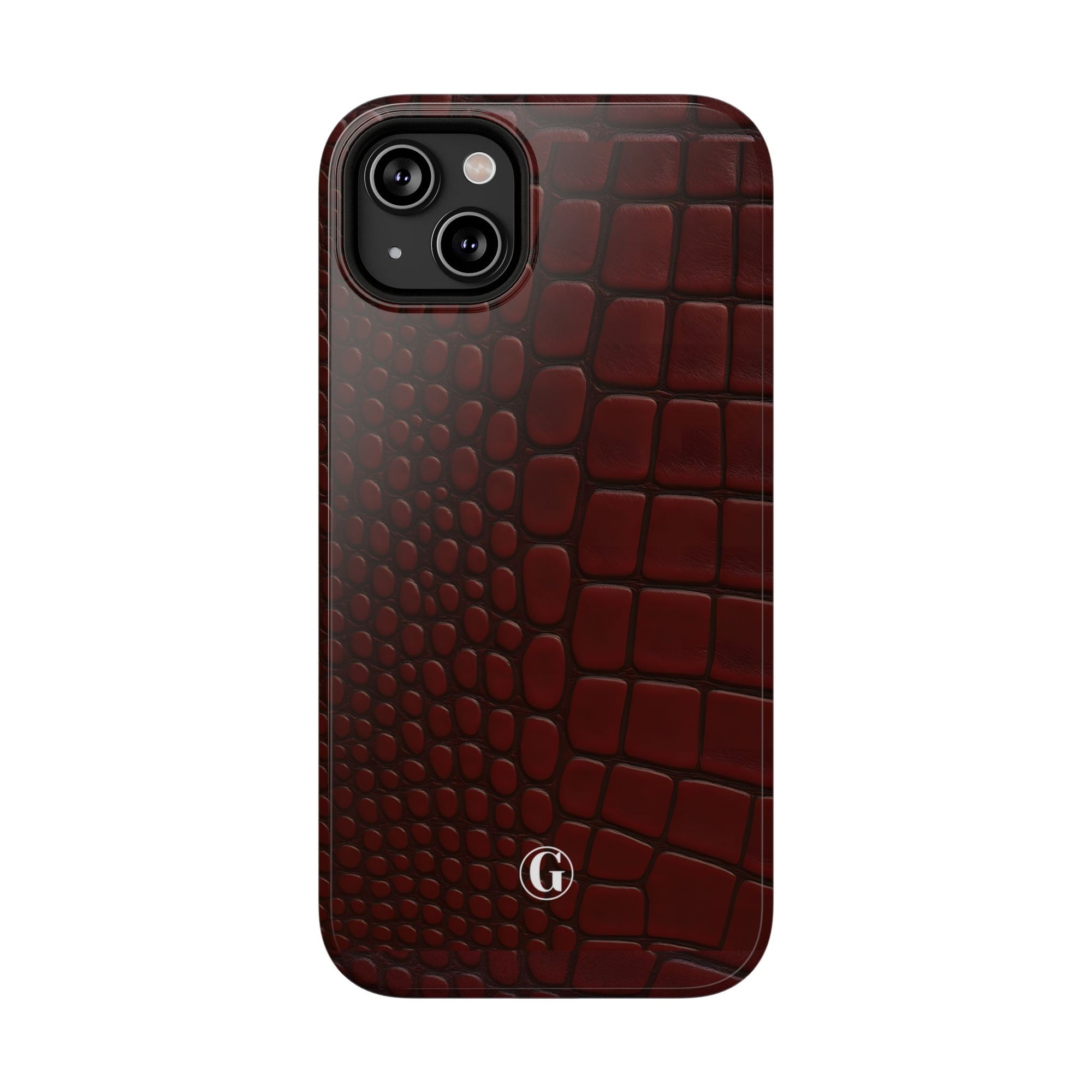 Burgundy Crocodile Print Phone Case