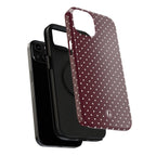 Burgundy Polka Dots Phone Case