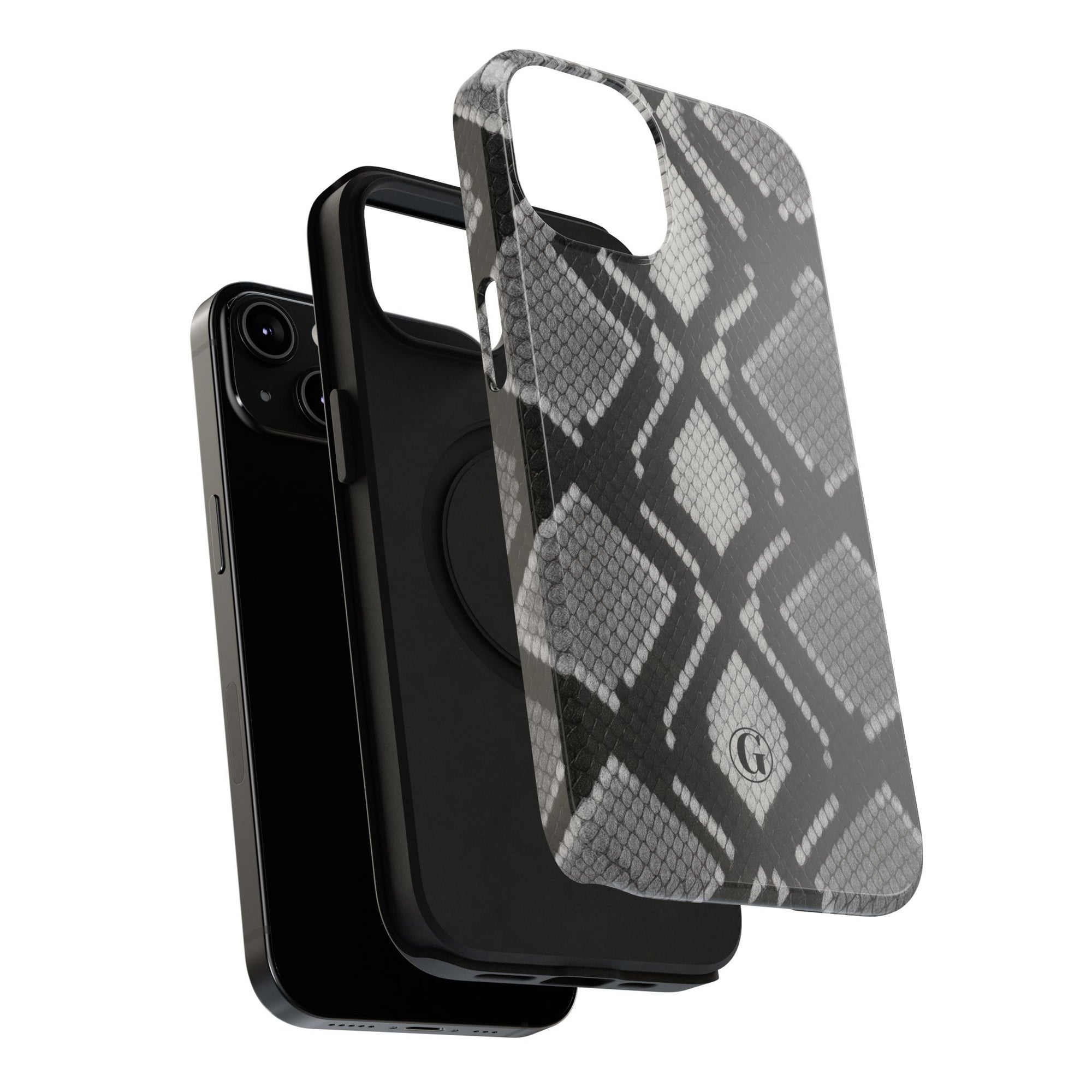 Grey Snakeskin Print Phone Case