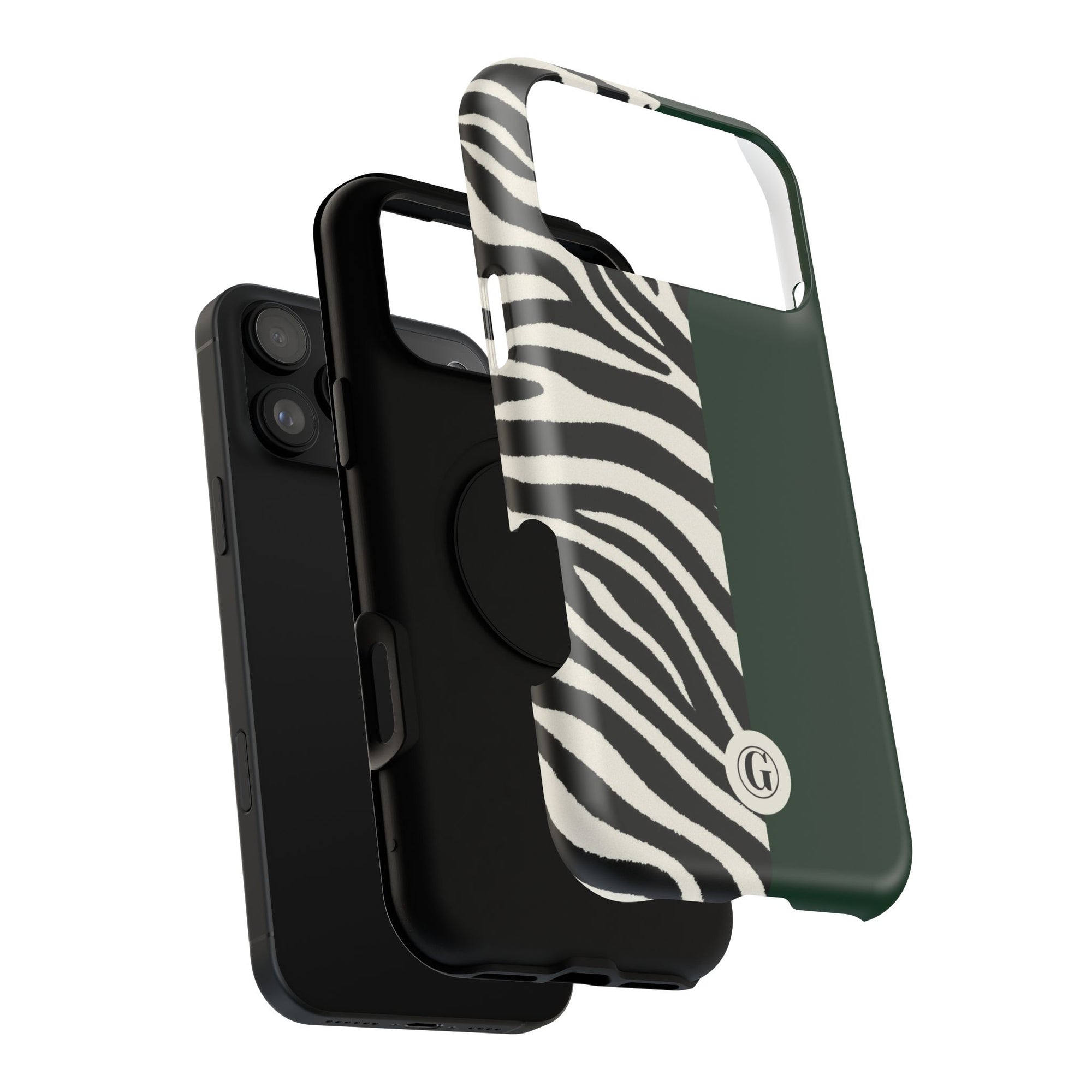 Zebra Print x Emerald Green Phone Case