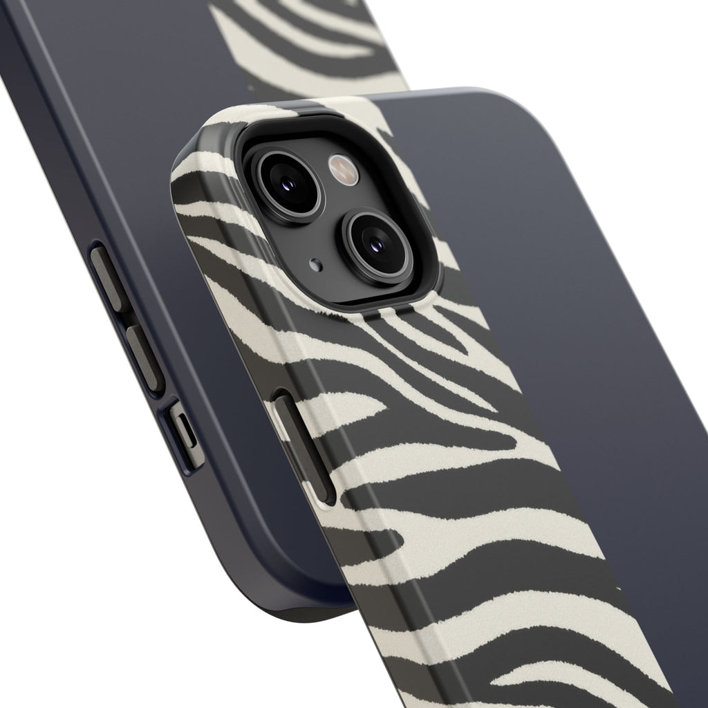 Zebra Print x Navy Blue Phone Case