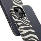 Zebra Print x Navy Blue Phone Case