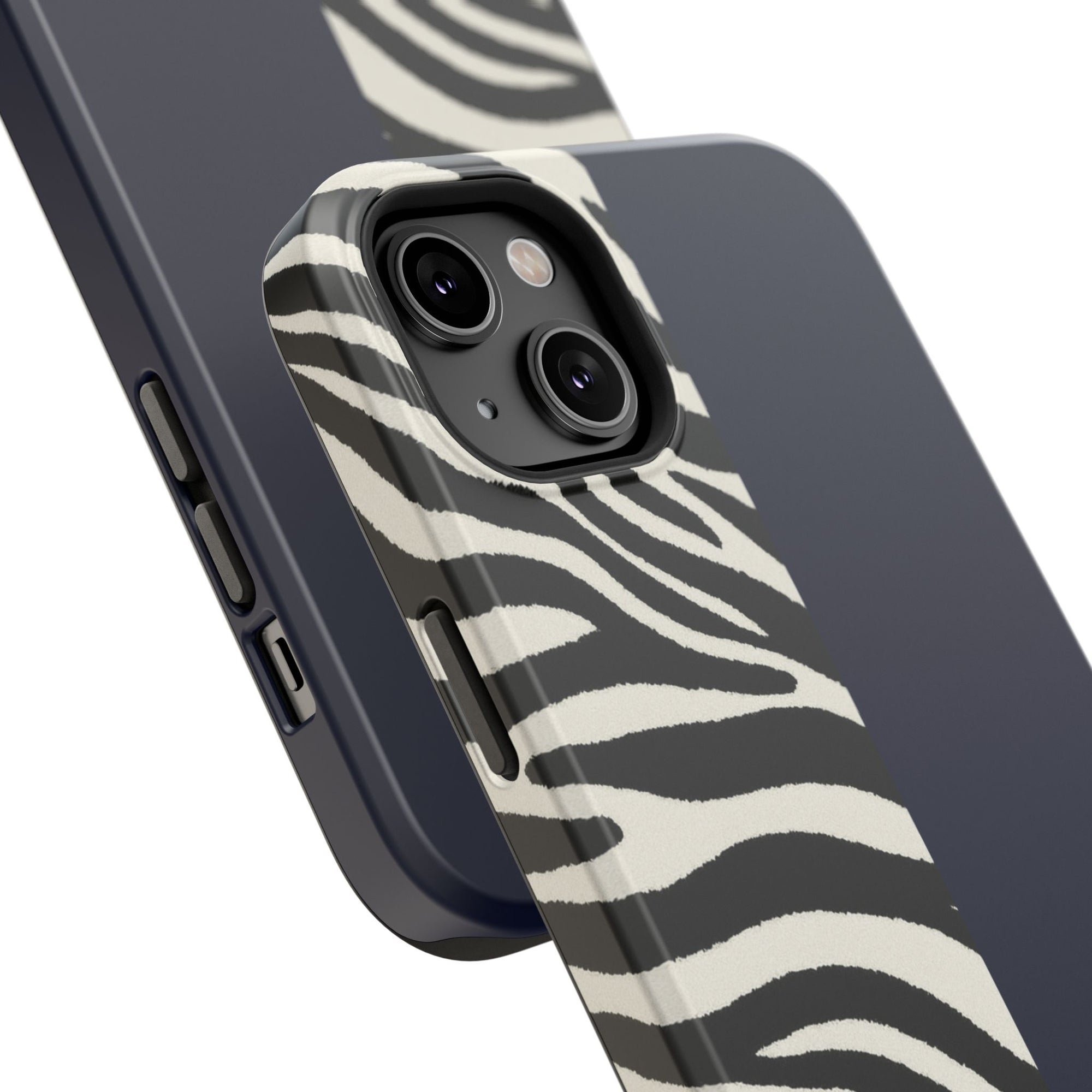Zebra Print x Navy Blue Phone Case