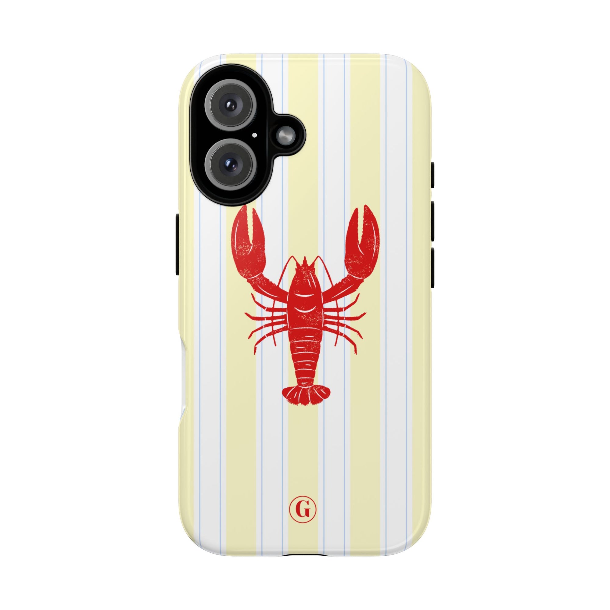 Yellow Stripes & Crawfish Phone Case