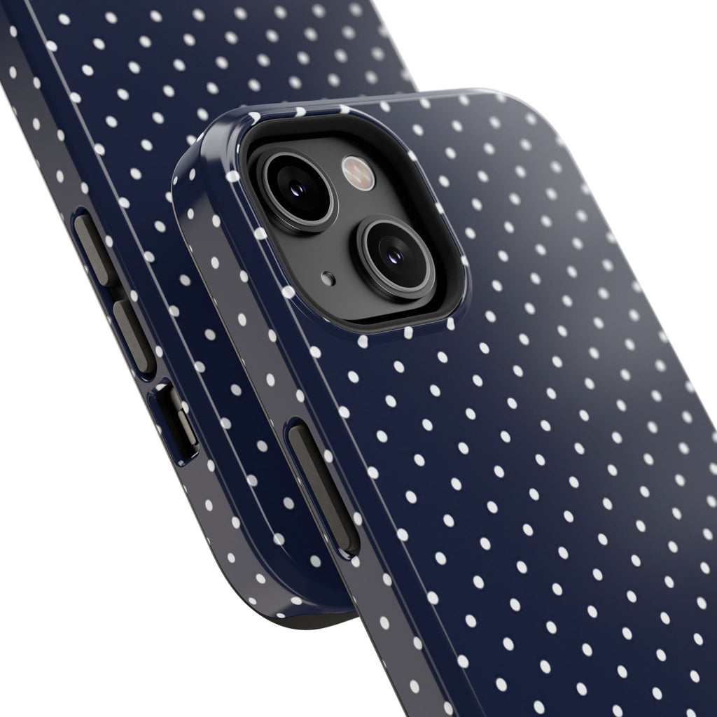 Navy Blue Polka Dots Phone Case