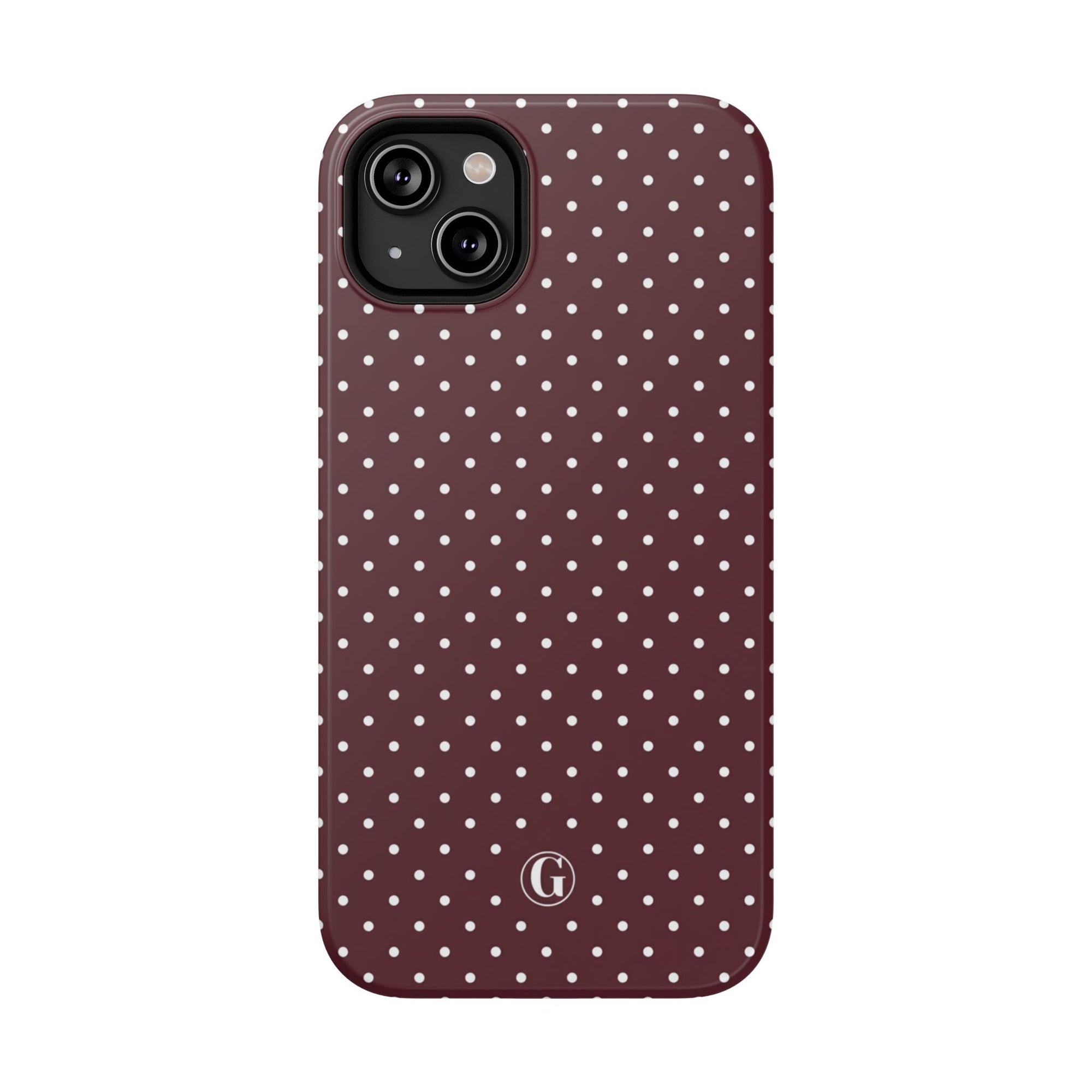 Burgundy Polka Dots Phone Case