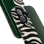 Zebra Print x Emerald Green Phone Case