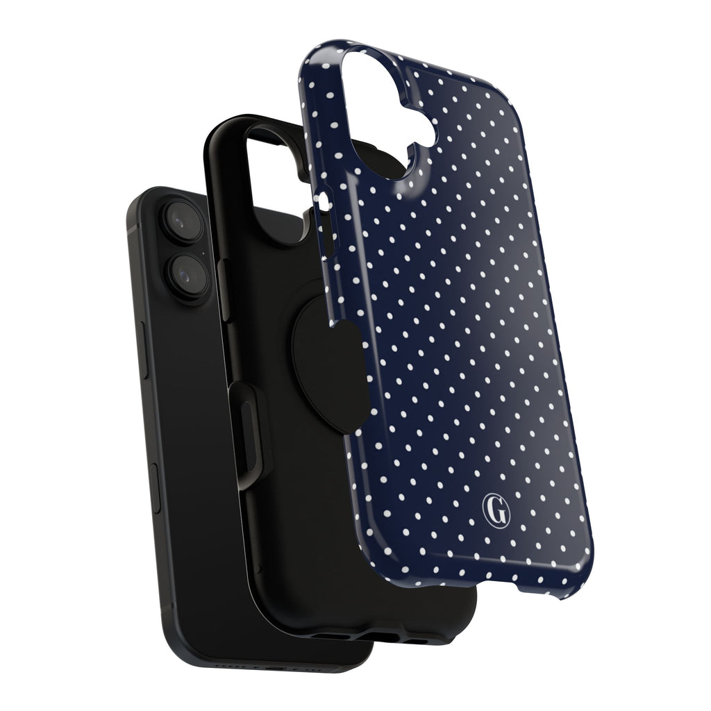 Navy Blue Polka Dots Phone Case