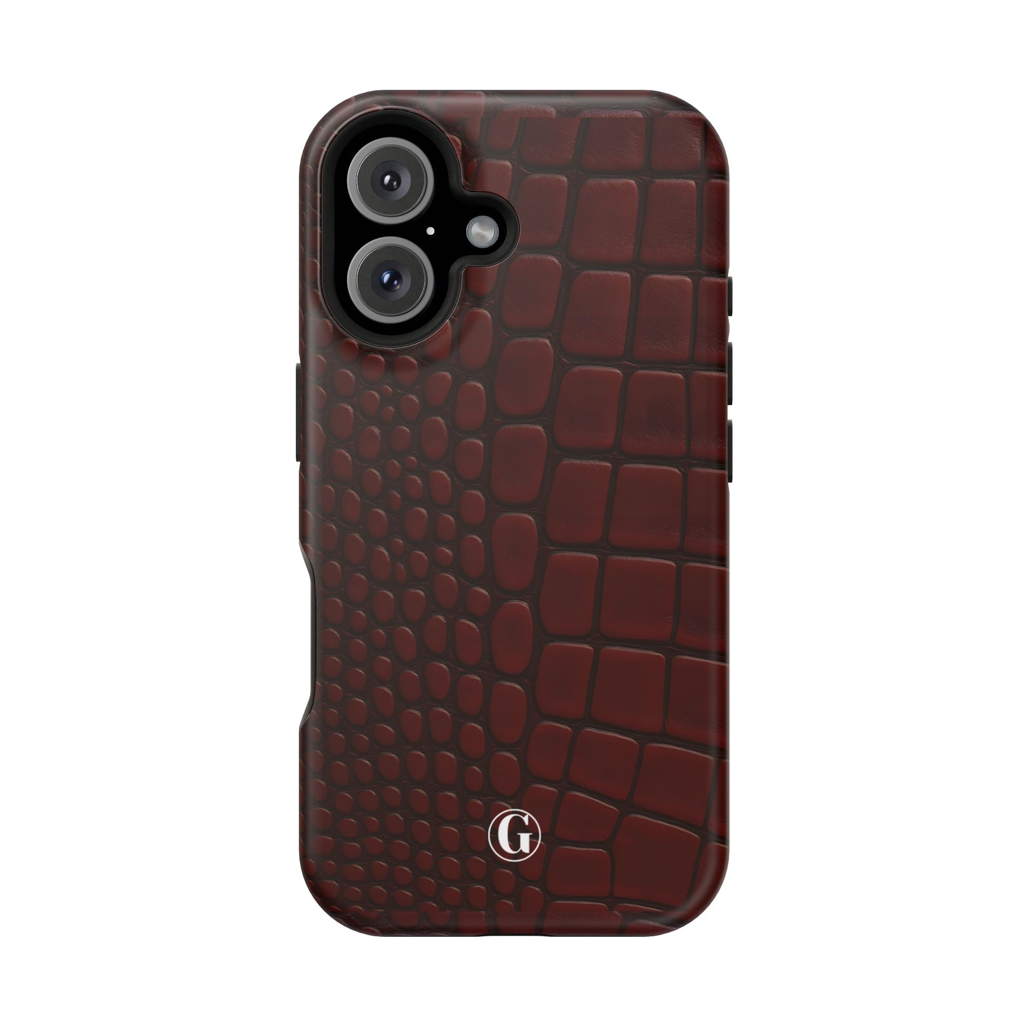 Burgundy Crocodile Print Phone Case