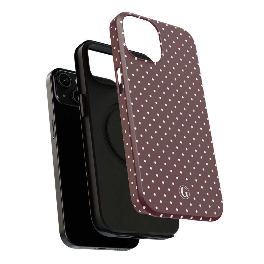 Burgundy Polka Dots Phone Case