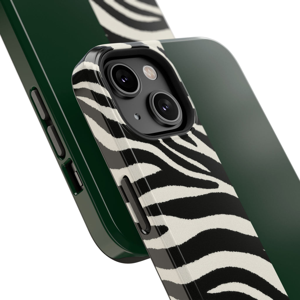 Zebra Print x Emerald Green Phone Case