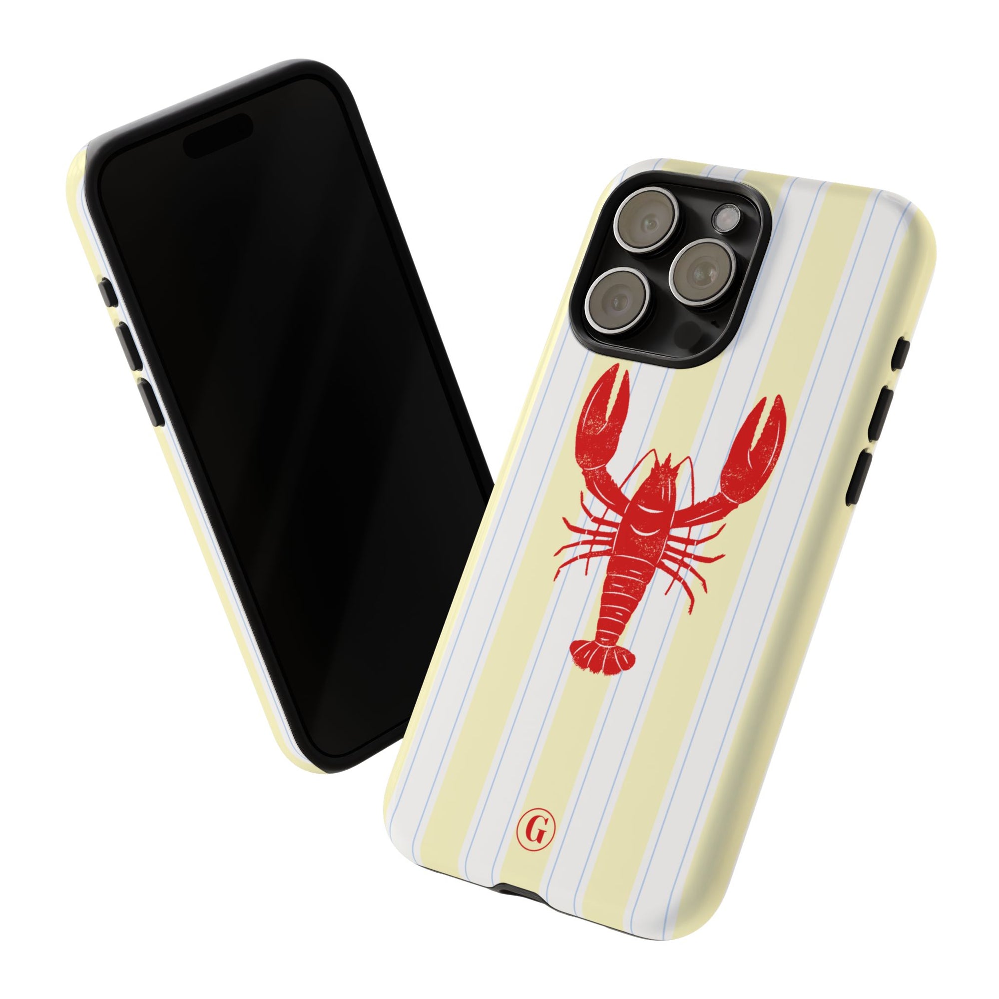 Yellow Stripes & Crawfish Phone Case