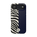 Zebra Print x Navy Blue Phone Case
