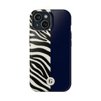 Zebra Print x Navy Blue Phone Case