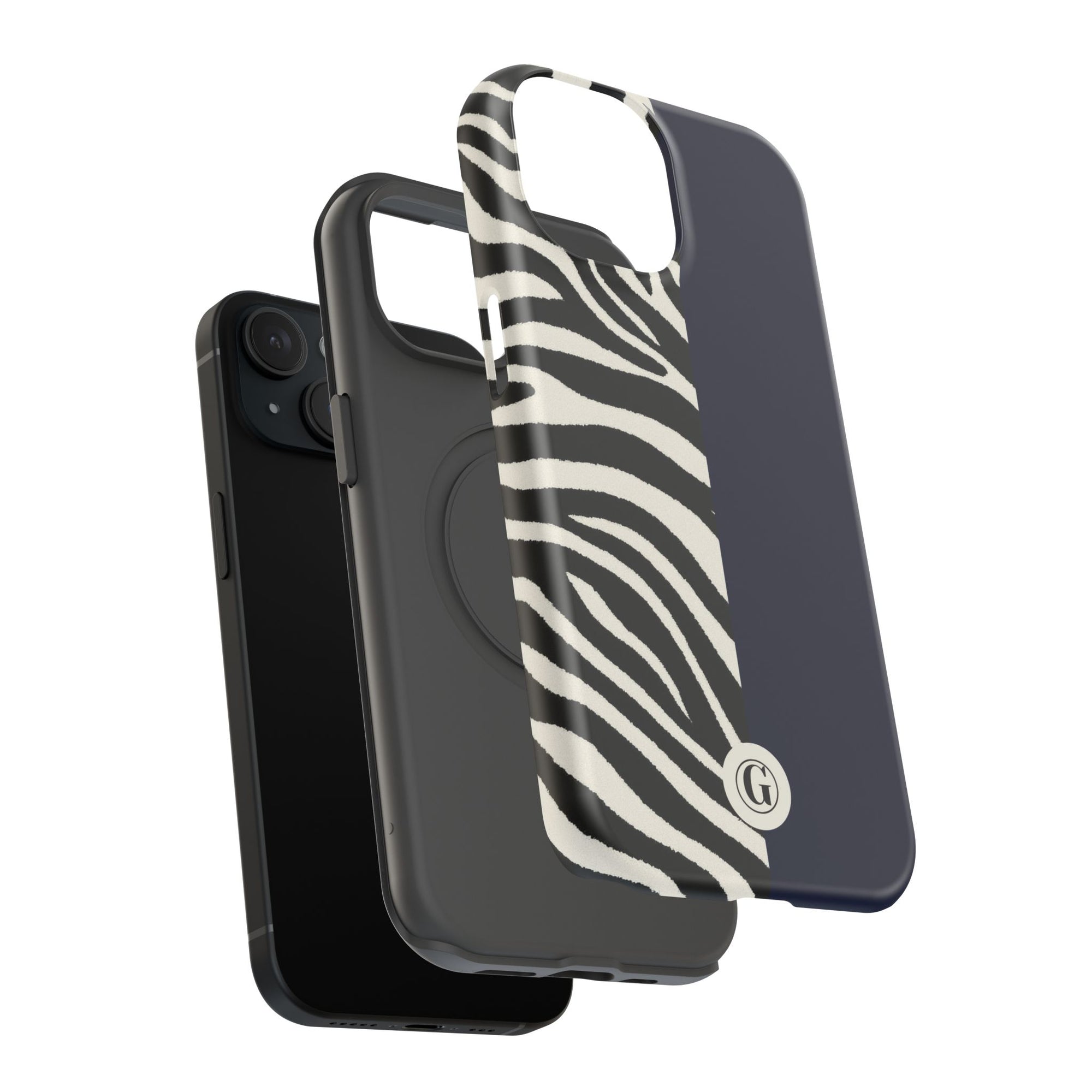 Zebra Print x Navy Blue Phone Case